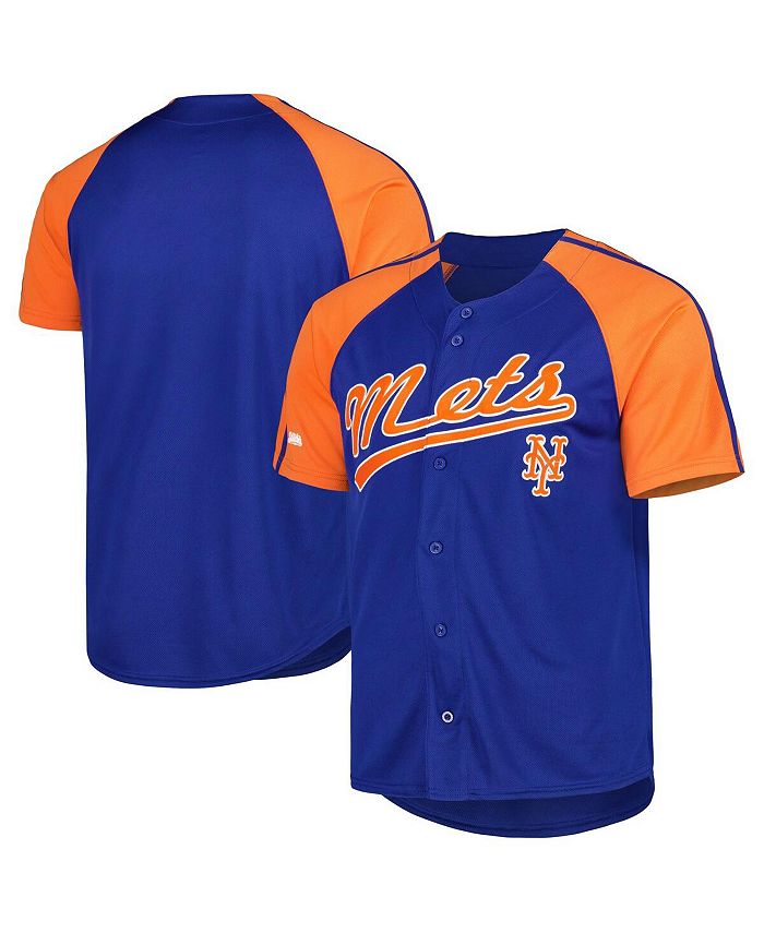 

Мужской модный трикотаж реглан на пуговицах Royal New York Mets Stitches, синий