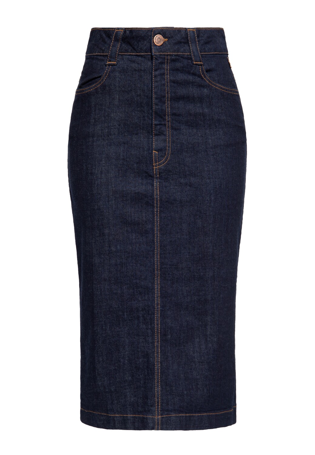

Юбка до колена Queen Queen Denim Workwear Pencil Cinch Back, цвет Denim