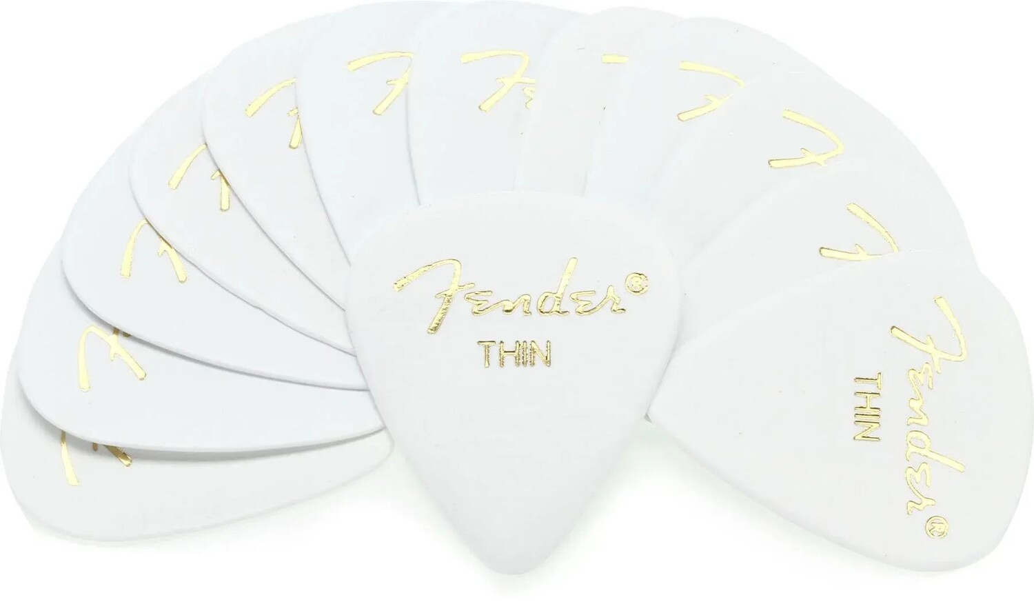 

Медиаторы Fender 351 Shape Classic из целлулоида — тонкие белые, 12 шт.