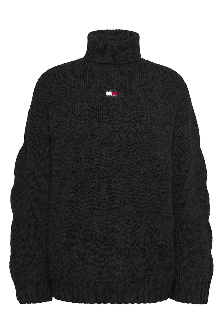 

Свитер оверсайз с заниженными рукавами Tommy Jeans, черный