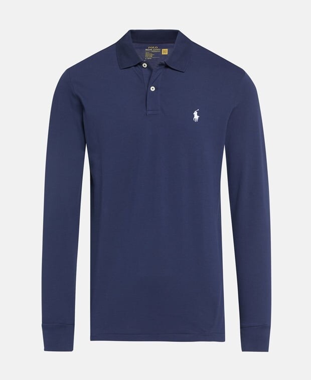 

Рубашка-поло с длинными рукавами Ralph Lauren, темно-синий