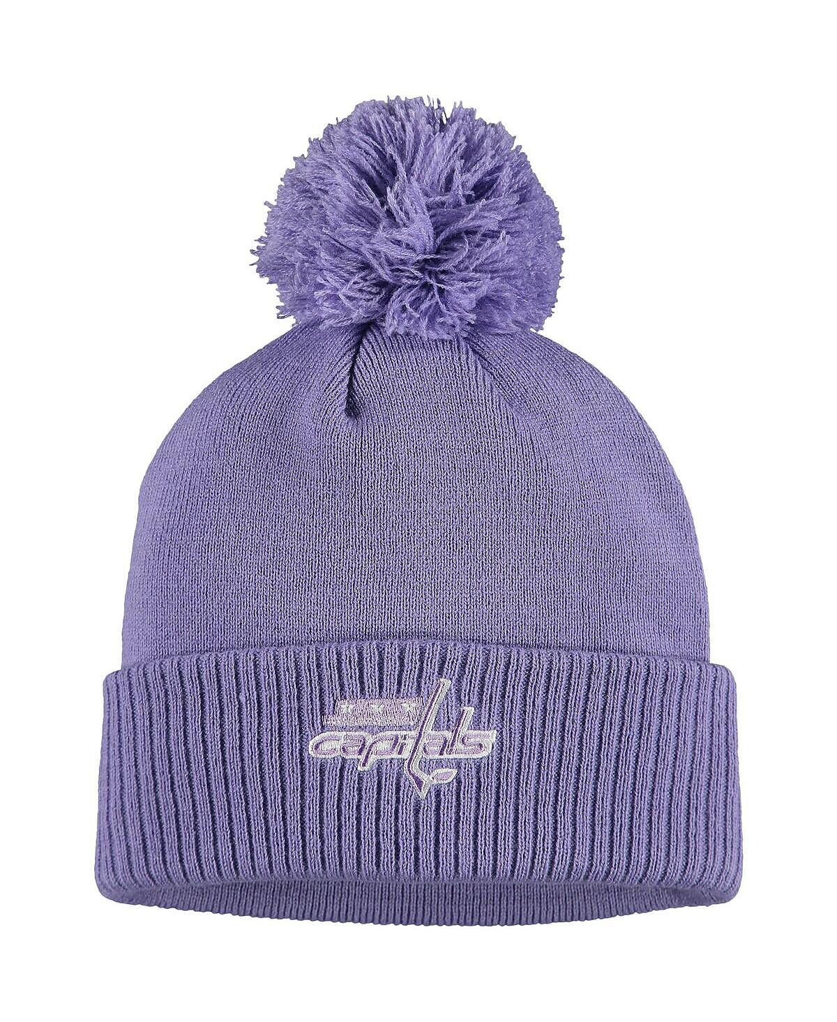 

Мужская фиолетовая вязаная шапка с манжетами и помпоном Washington Capitals 2021 Hockey Fights Cancer adidas