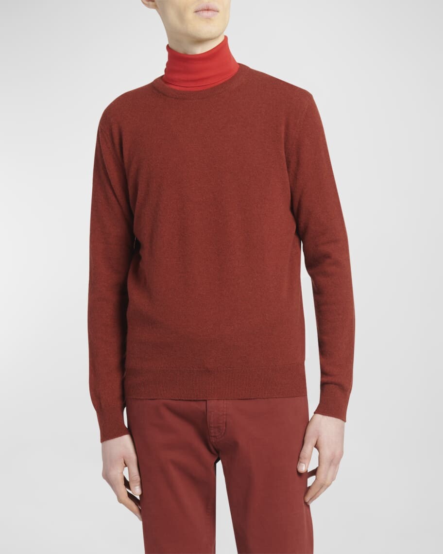 

Мужской кашемировый свитер Oasi с круглым вырезом ZEGNA, Коричневый