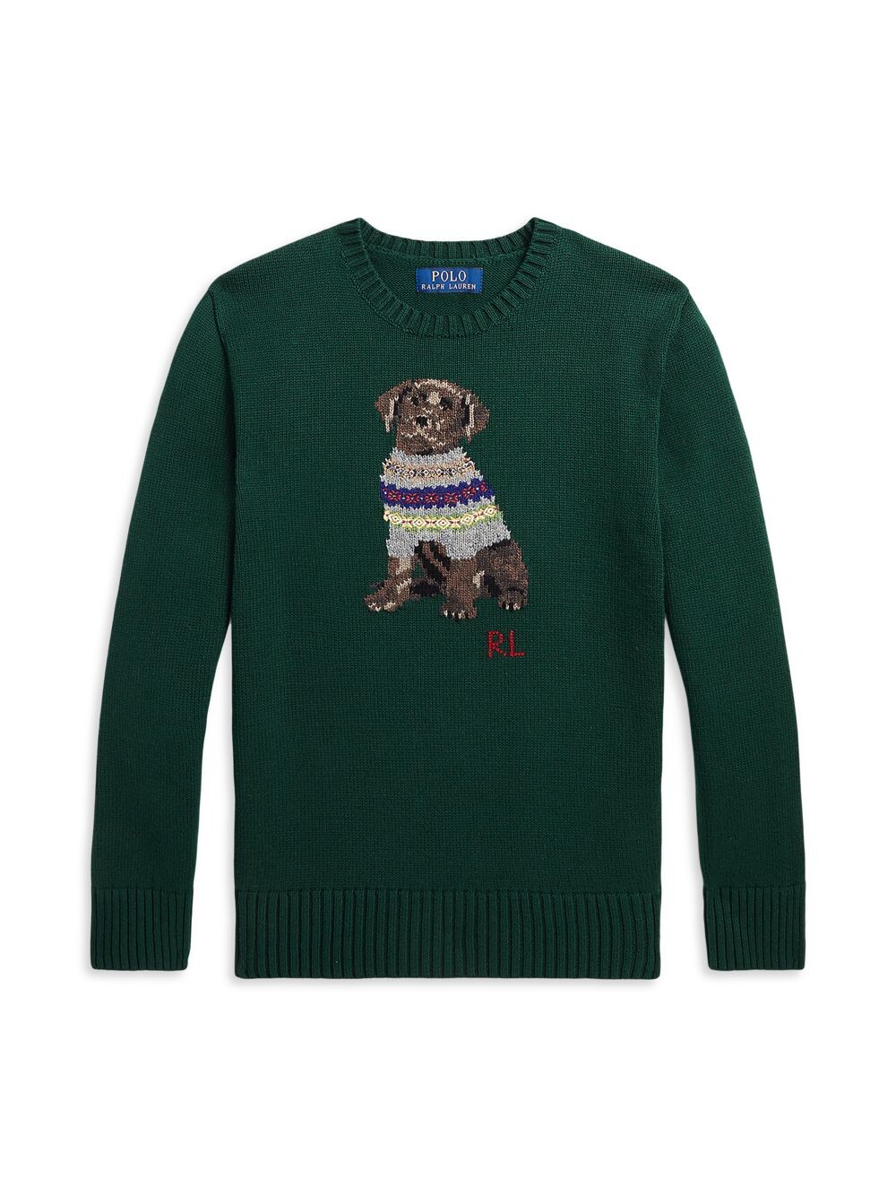 

Хлопковый свитер с вышитой собакой для маленьких мальчиков Polo Ralph Lauren