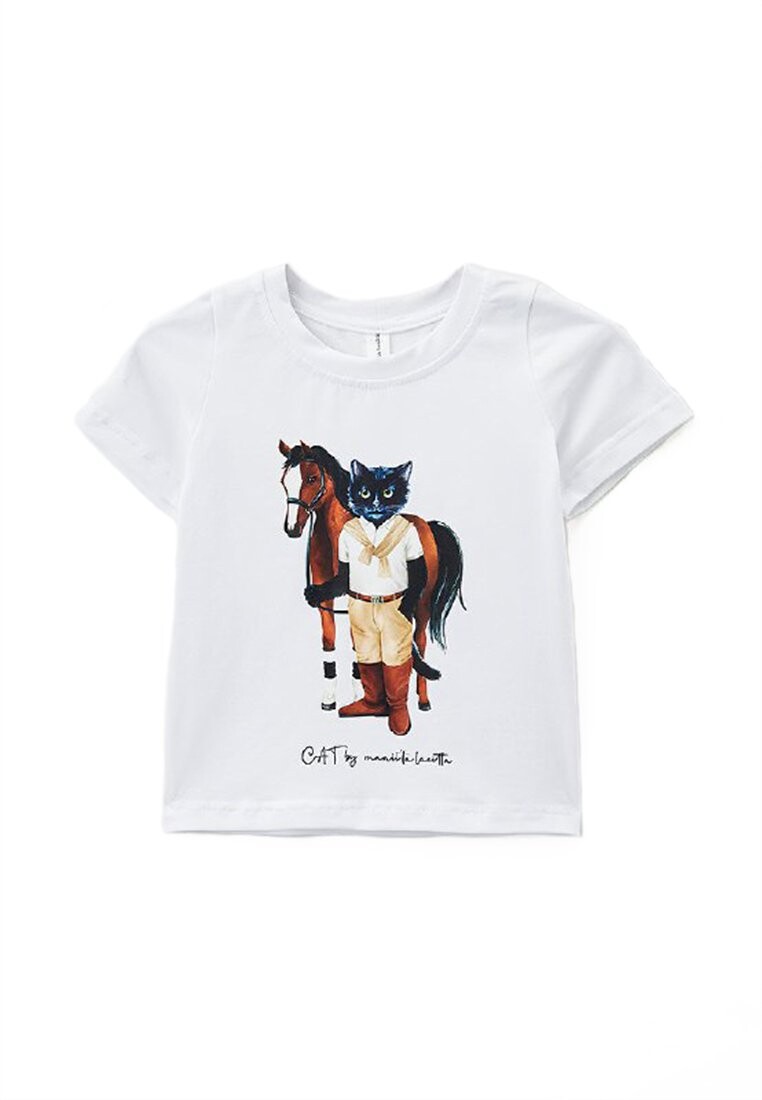 

Футболка с принтом Cat Casual Polo Horse Rider Manii'ta Lacitta, белый