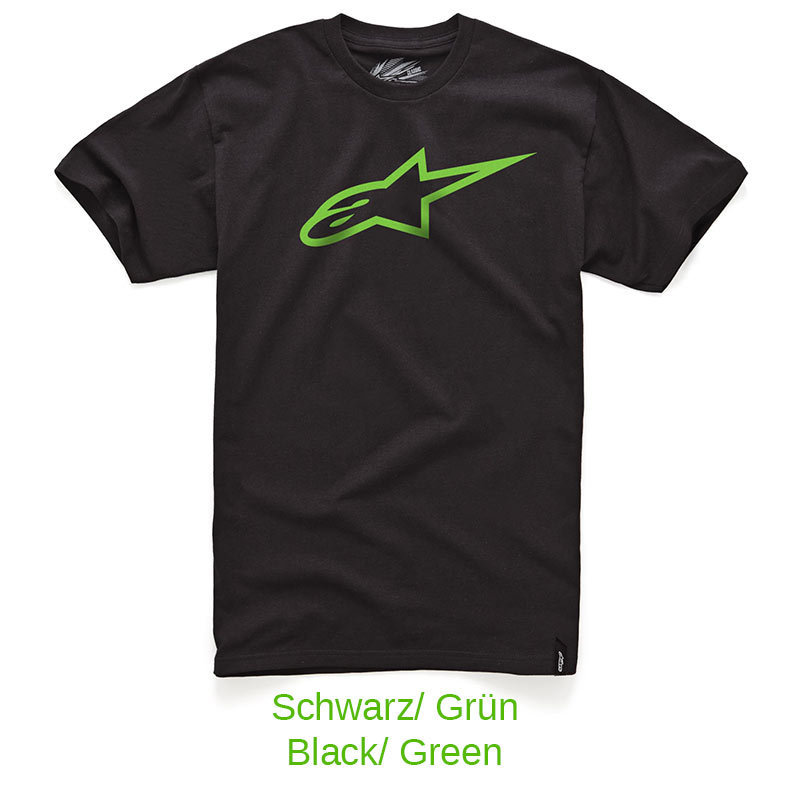 

Нестареющая классическая футболка Alpinestars, черный/зеленый