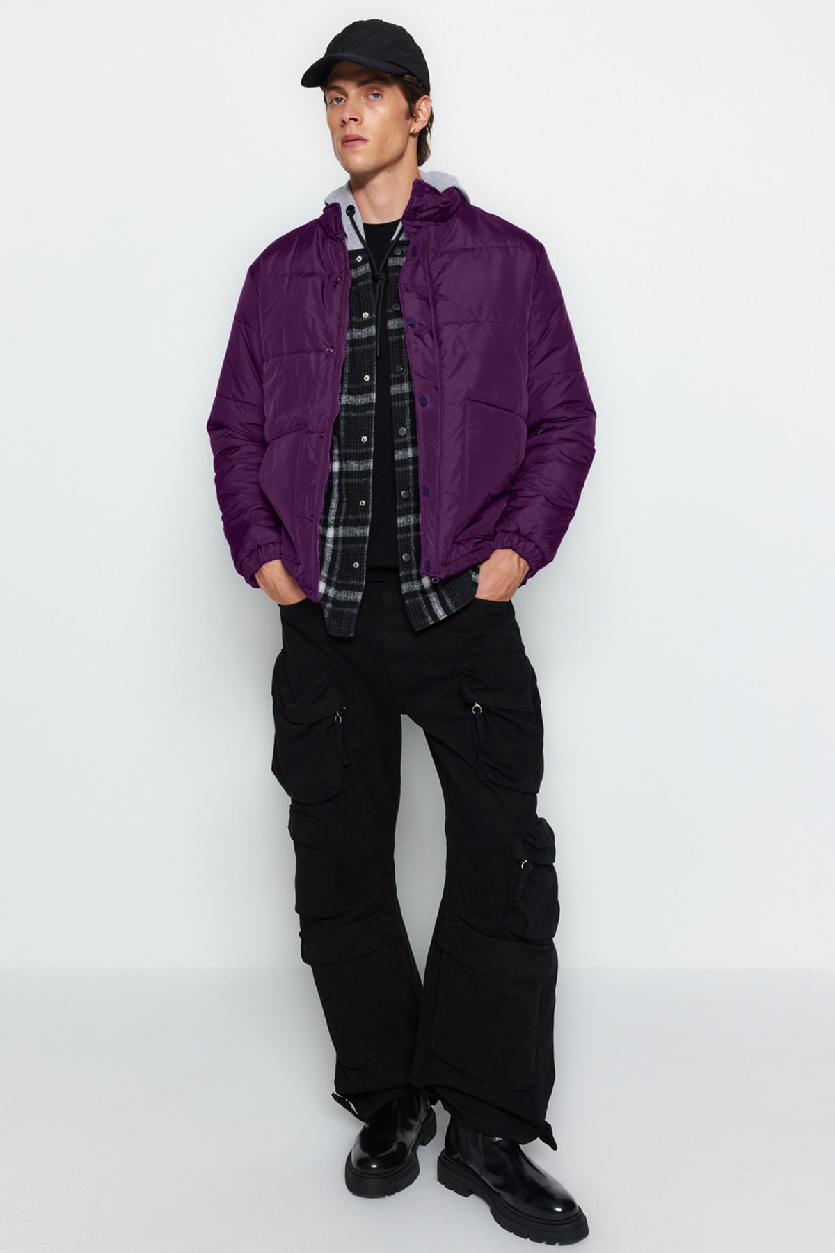 Зимняя куртка — фиолетовая — базовая Trendyol, фиолетовый