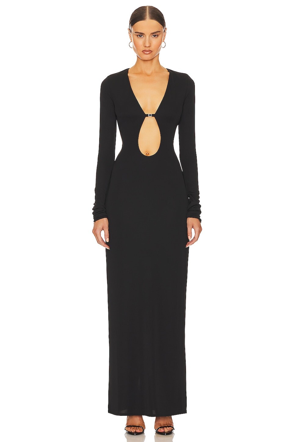 

Платье Helsa Matte Jersey Cut Out, черный
