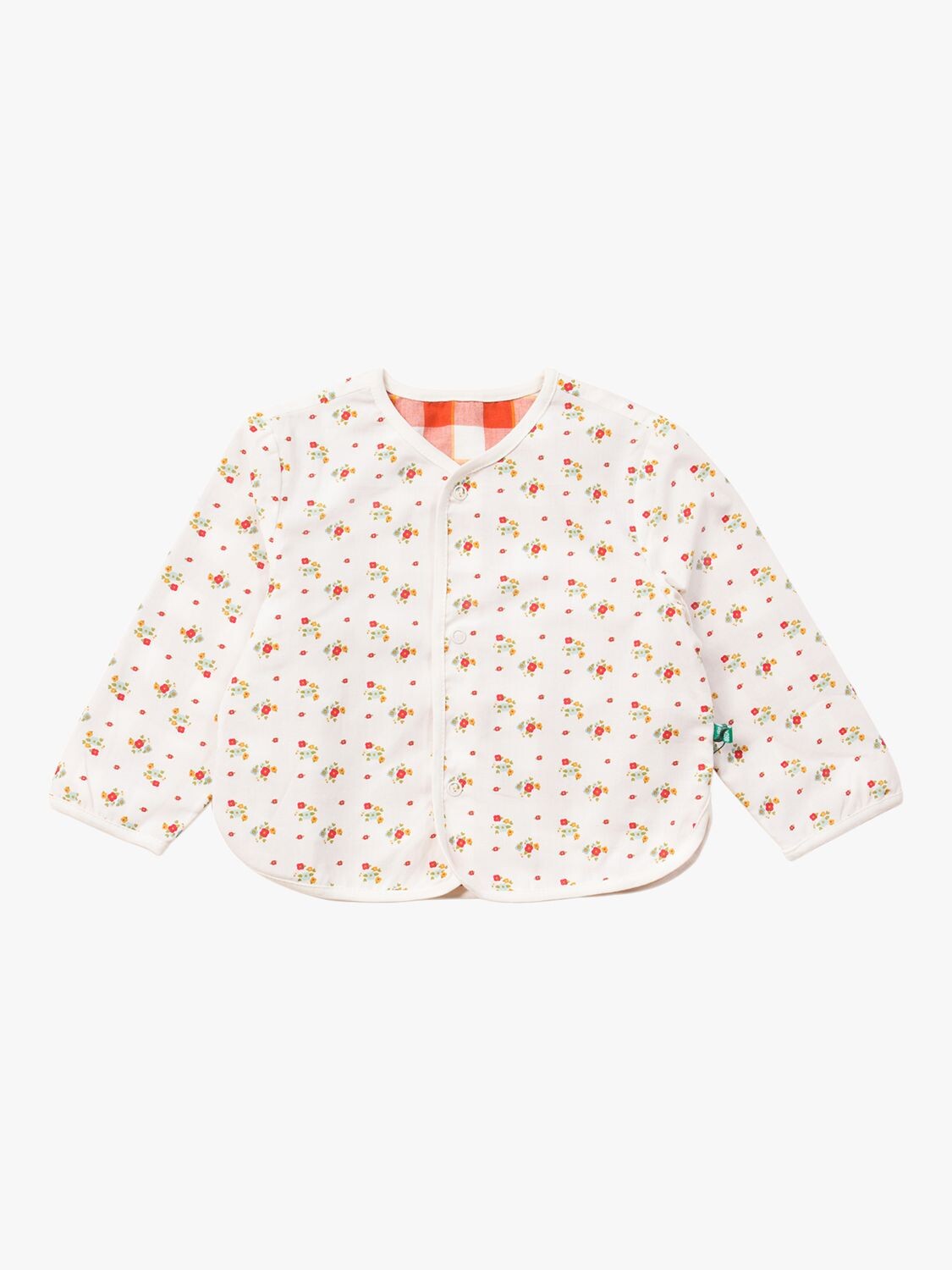 

Двусторонняя куртка в клетку Little Green Radicals Baby из органического хлопка с весенними цветами, разноцветная