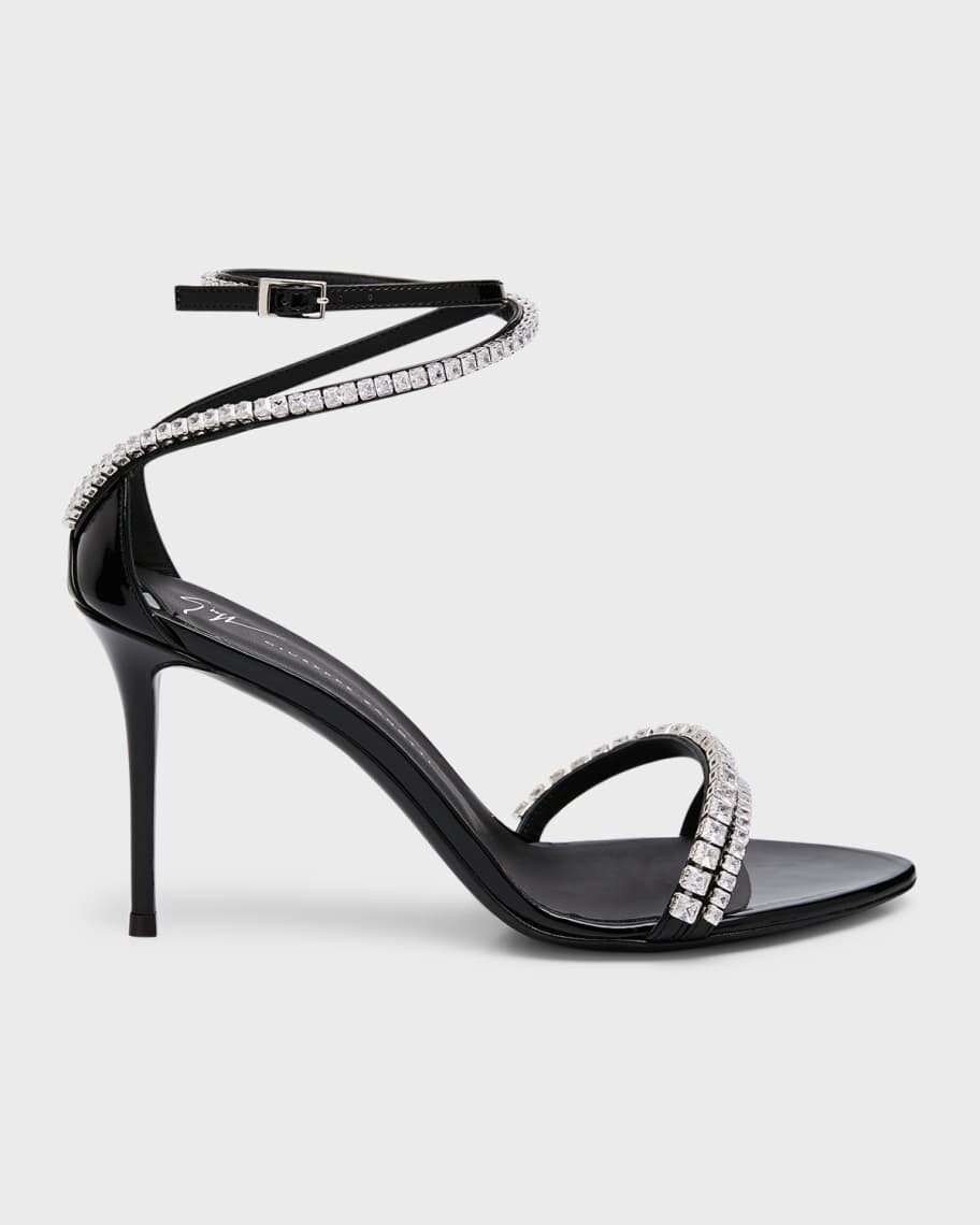 

Сандалии с ремешком на щиколотке, украшенные кристаллами Giuseppe Zanotti