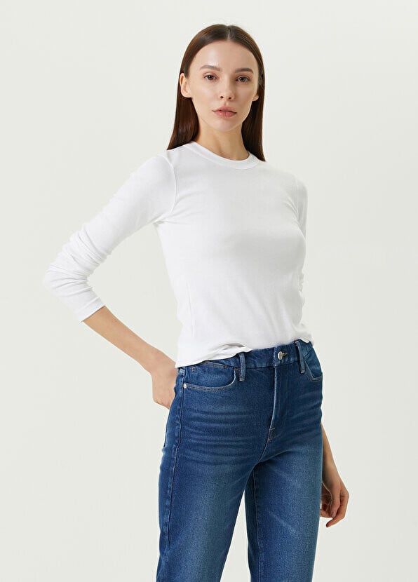 

Белая футболка с длинным рукавом с круглым вырезом Polo Ralph Lauren, Белый