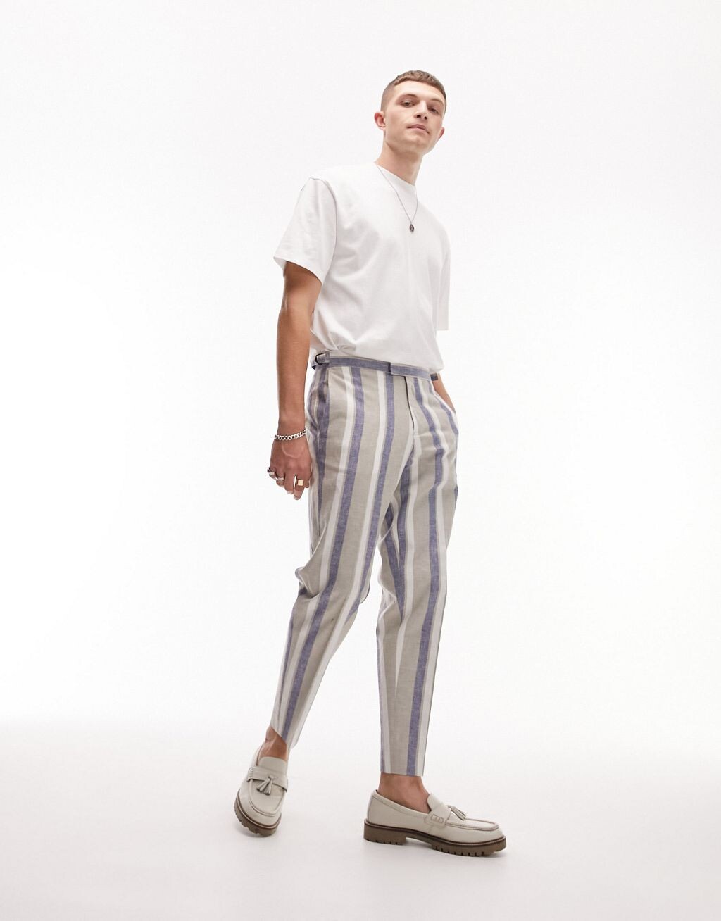 

смарт-брюки Topman с синими полосками