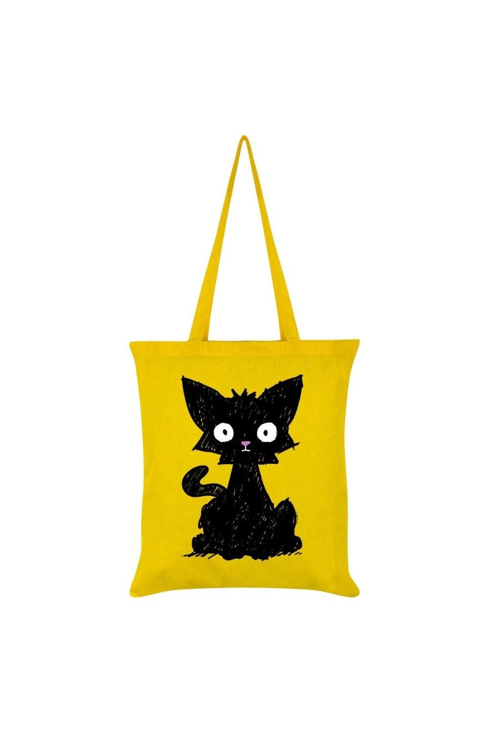 Большая сумка с изображением испуганного кота Grindstore, желтый фетровая сумка тоут ярко розовый