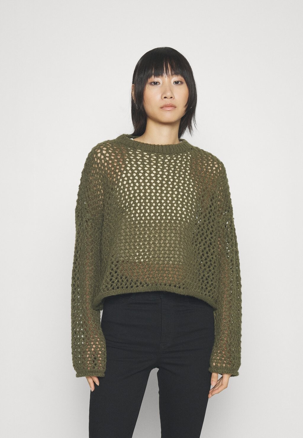

Свитшот Noisy May JUDEY O-NECK, цвет ivy green