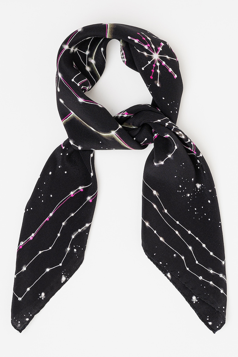 Шелковый шарф с логотипом Moschino, черный
