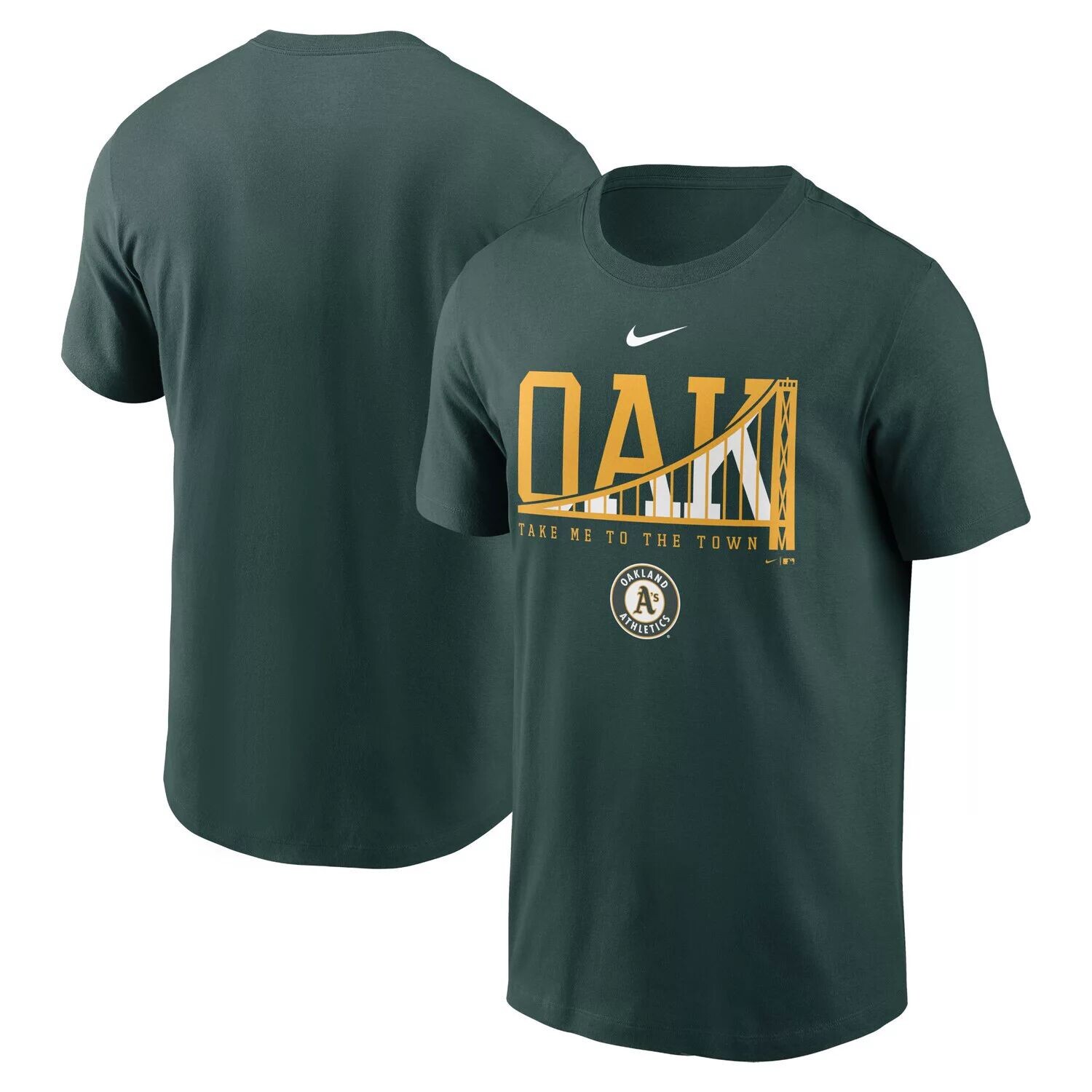 

Мужская зеленая футболка Nike Oakland Athletics Take Me to the Town Local Team, Зеленый