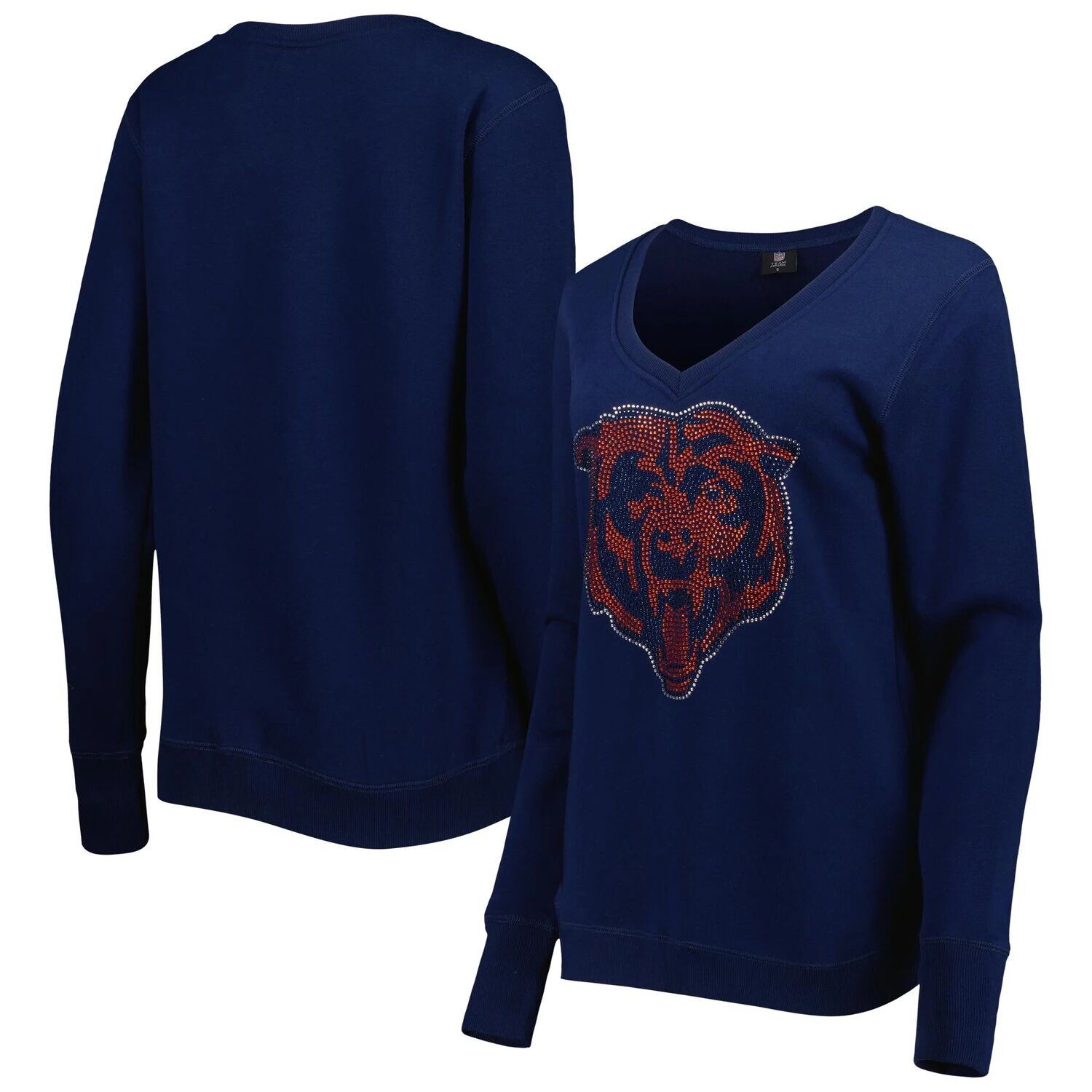 

Женский темно-синий пуловер с v-образным вырезом Cuce Chicago Bears