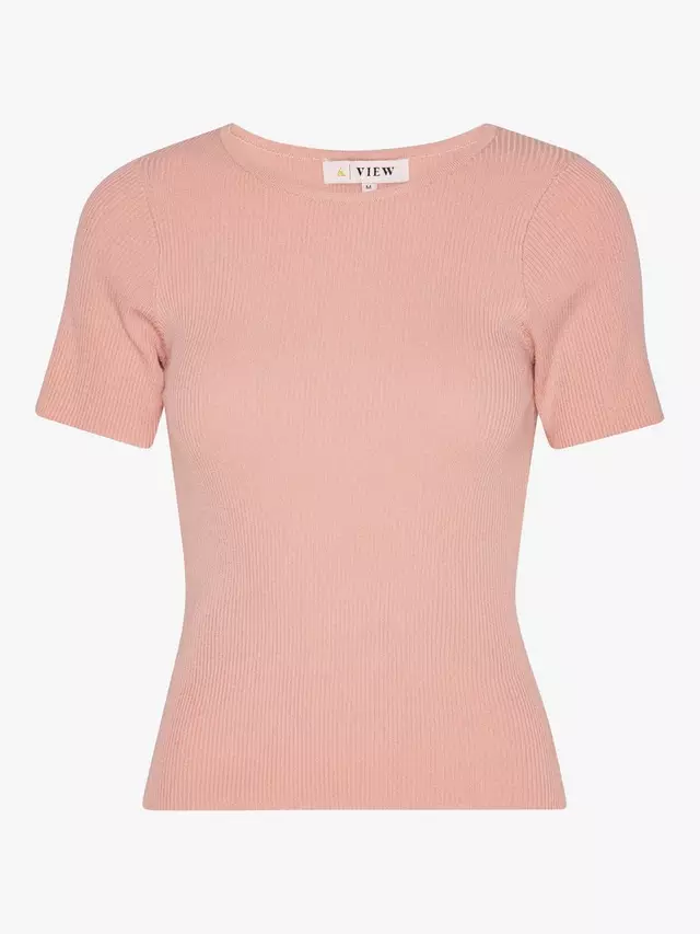 

Топ A-VIEW Rib Knit Short Sleeve, цвет 298/rose