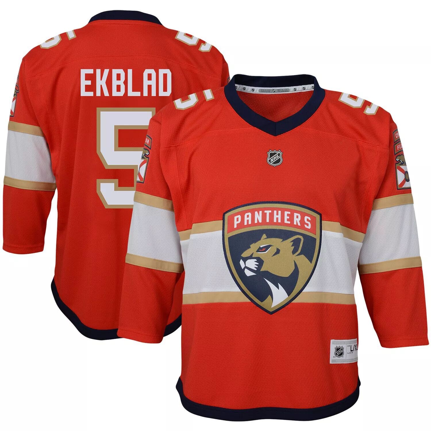

Молодежная футболка Аарона Экблада Red Florida Panthers, домашняя реплика игрока Outerstuff