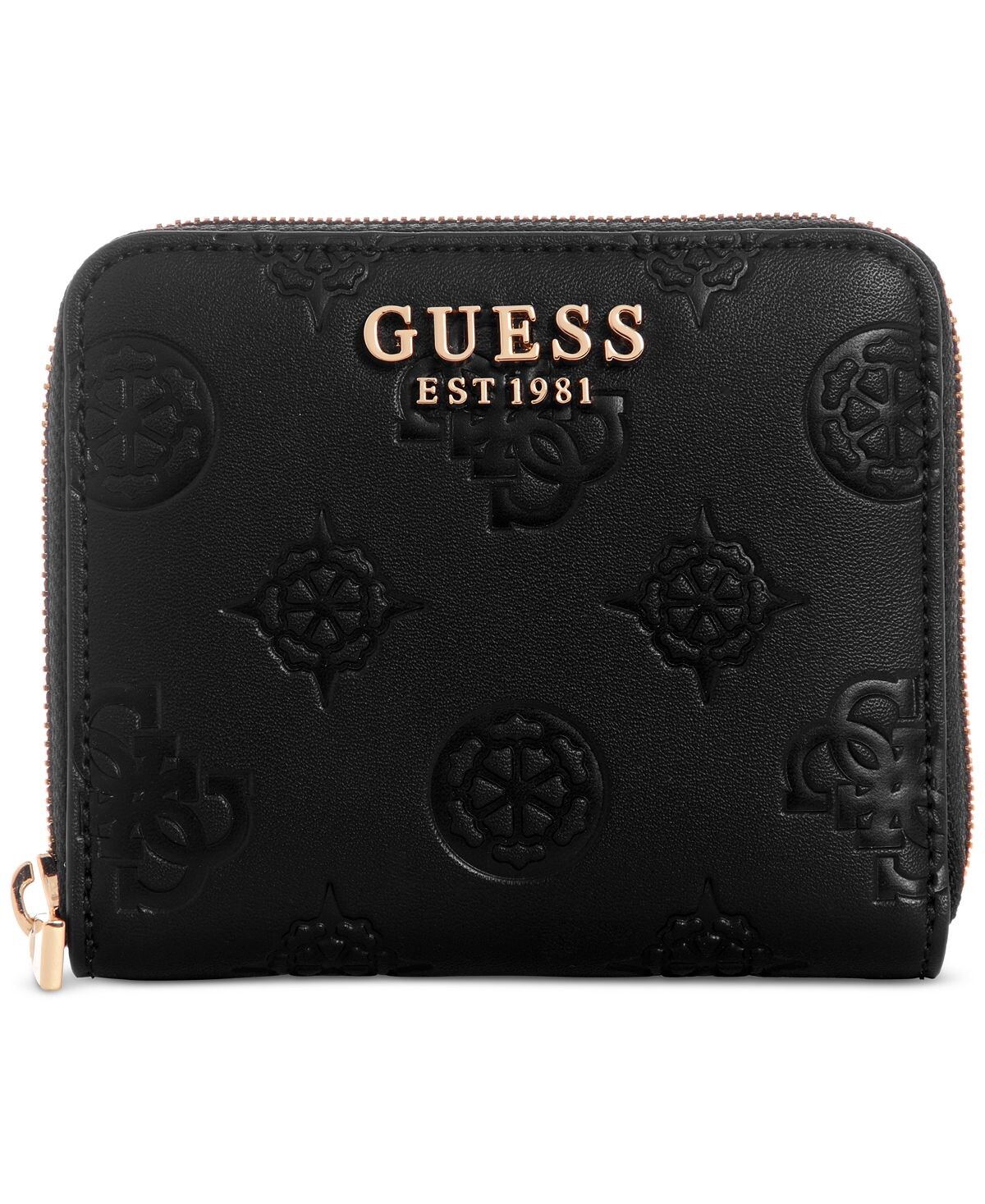 

Маленький кошелек Laurel с тиснением пиона на молнии GUESS, черный
