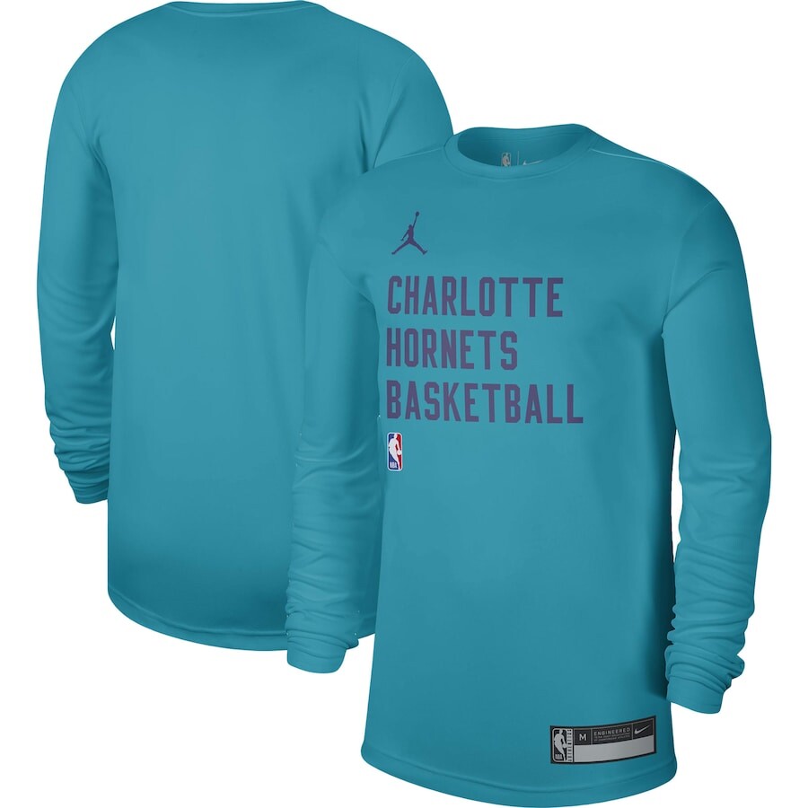 

Футболка с длинным рукавом Jordan Brand Charlotte Hornets, бирюзовый