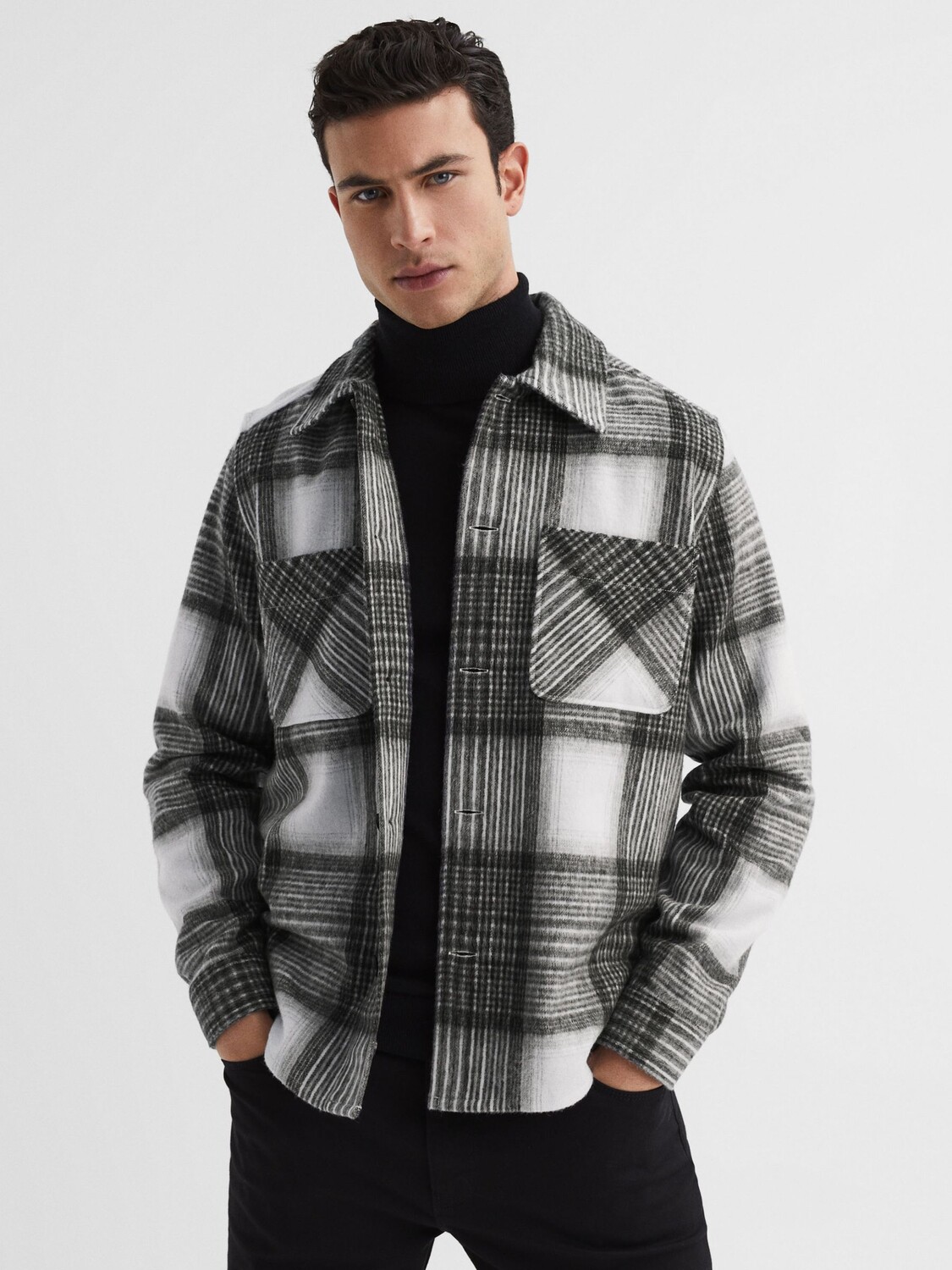 

Рубашка в клетку Reiss Ohio, серая