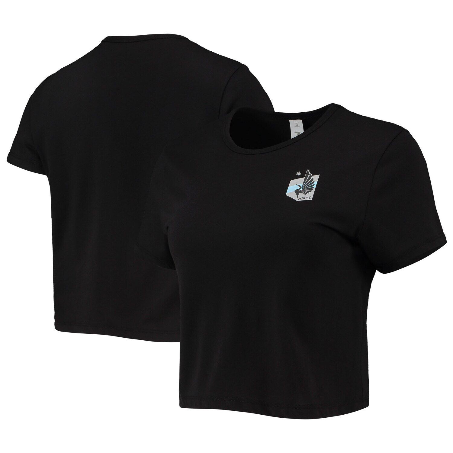 

Женская однотонная укороченная футболка ZooZatz Black Minnesota United FC