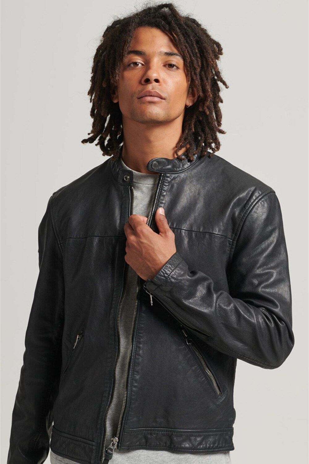 

Кожаная куртка Heritage Sports Racer Superdry, черный