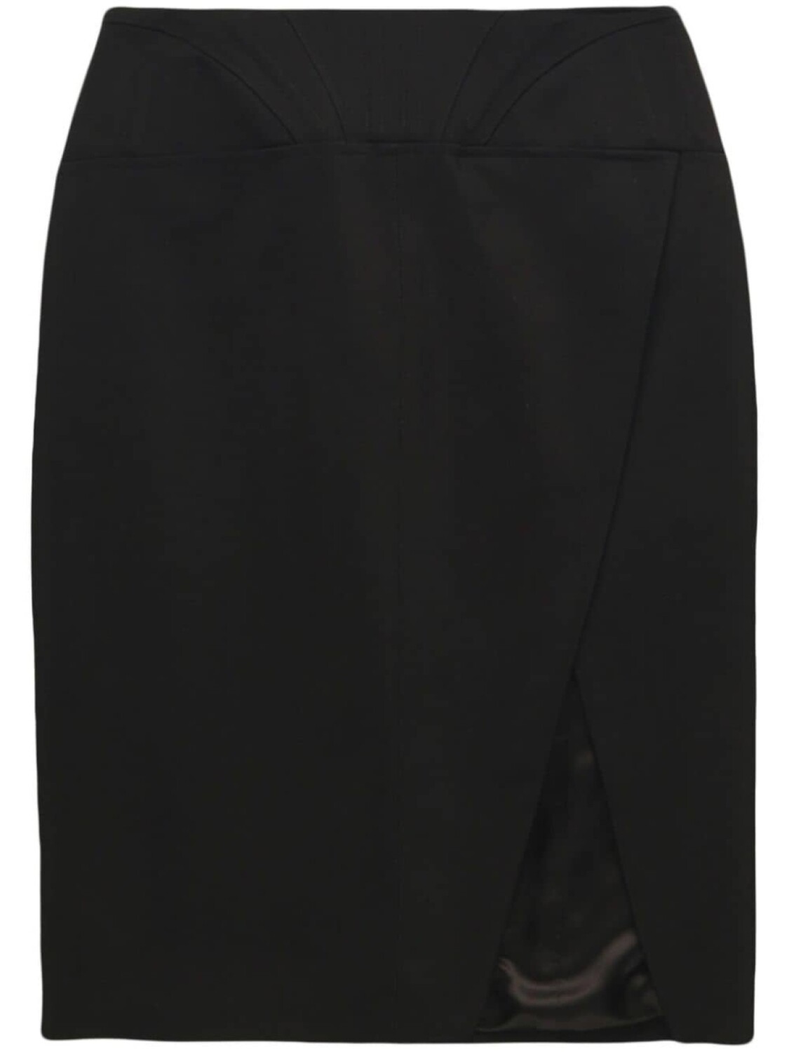 

Mugler юбка миди с разрезом спереди, черный