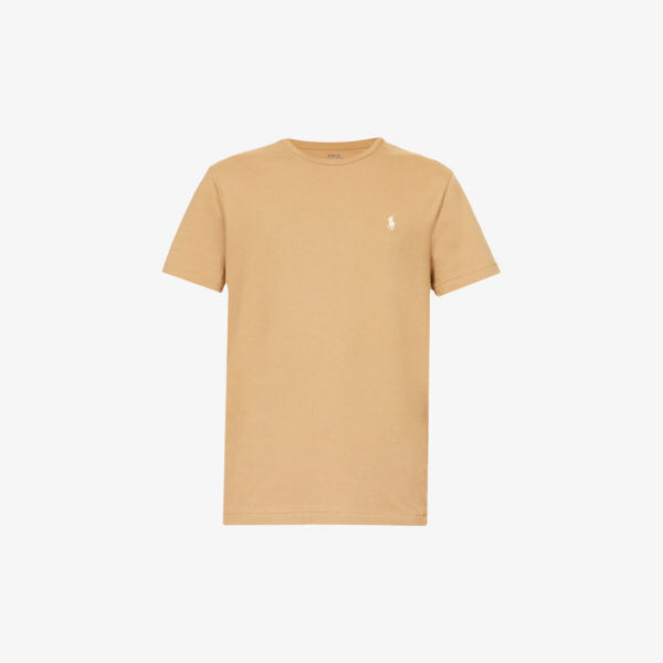 

Футболка индивидуального кроя из хлопкового джерси с вышитым логотипом Polo Ralph Lauren, цвет cafe tan