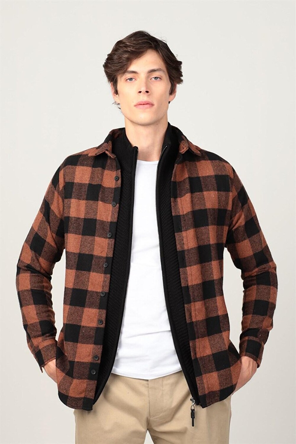 

Зимняя мужская рубашка в клетку Slim Fit Lumberjack TUDORS, горчично-желтый