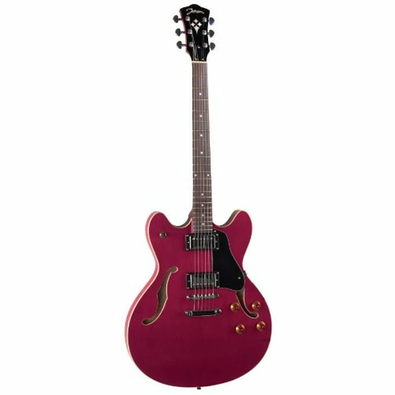 цена Электрогитара Johnson JS-500-RC Grooveyard Semi-Hollowbody Electric Guitar, Cherry Red