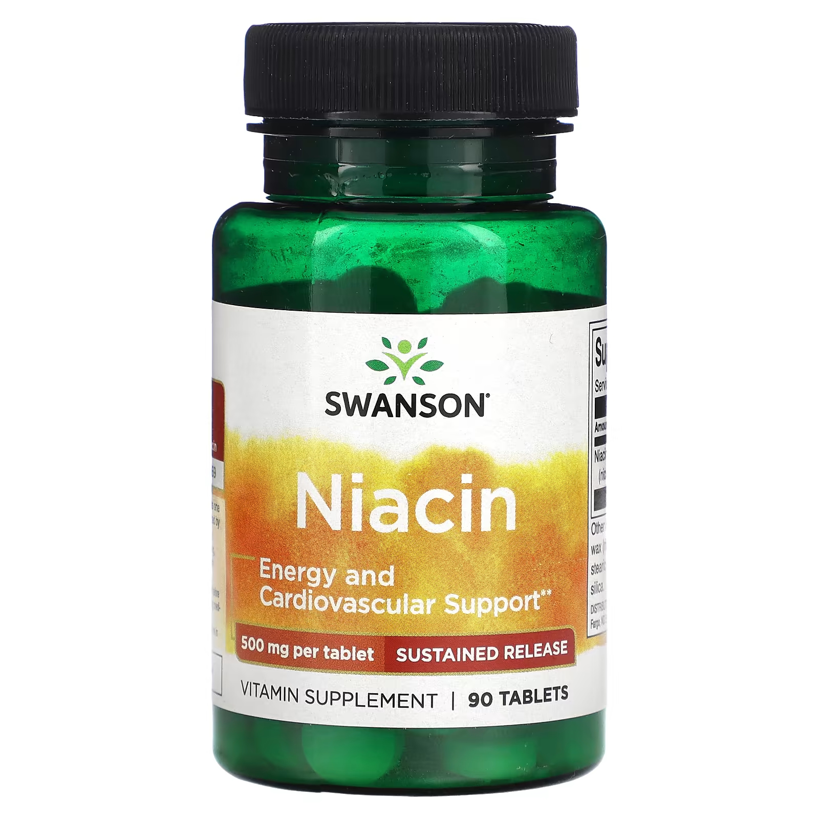 Биологически активная добавка Swanson ниацин, пролонгированное высвобождение, 500 мг., 90 таблеток hanoju биологически активная добавка чага 90 таблеток