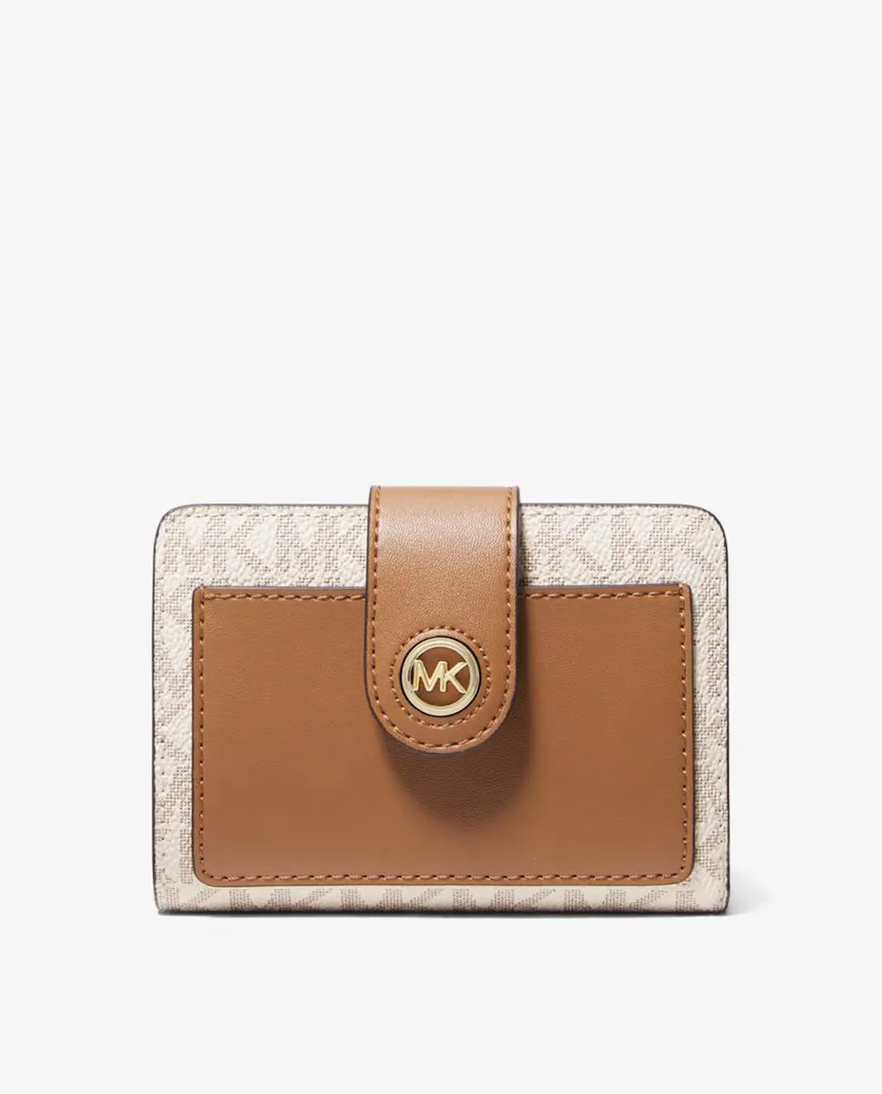 

Маленький женский кошелек с логотипом Michael Michael Kors, цвет Natural