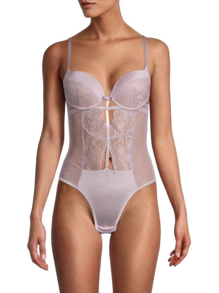 

Боди из сетчатого кружева и галлона Black Fuchsia By Secret Lace, сирень