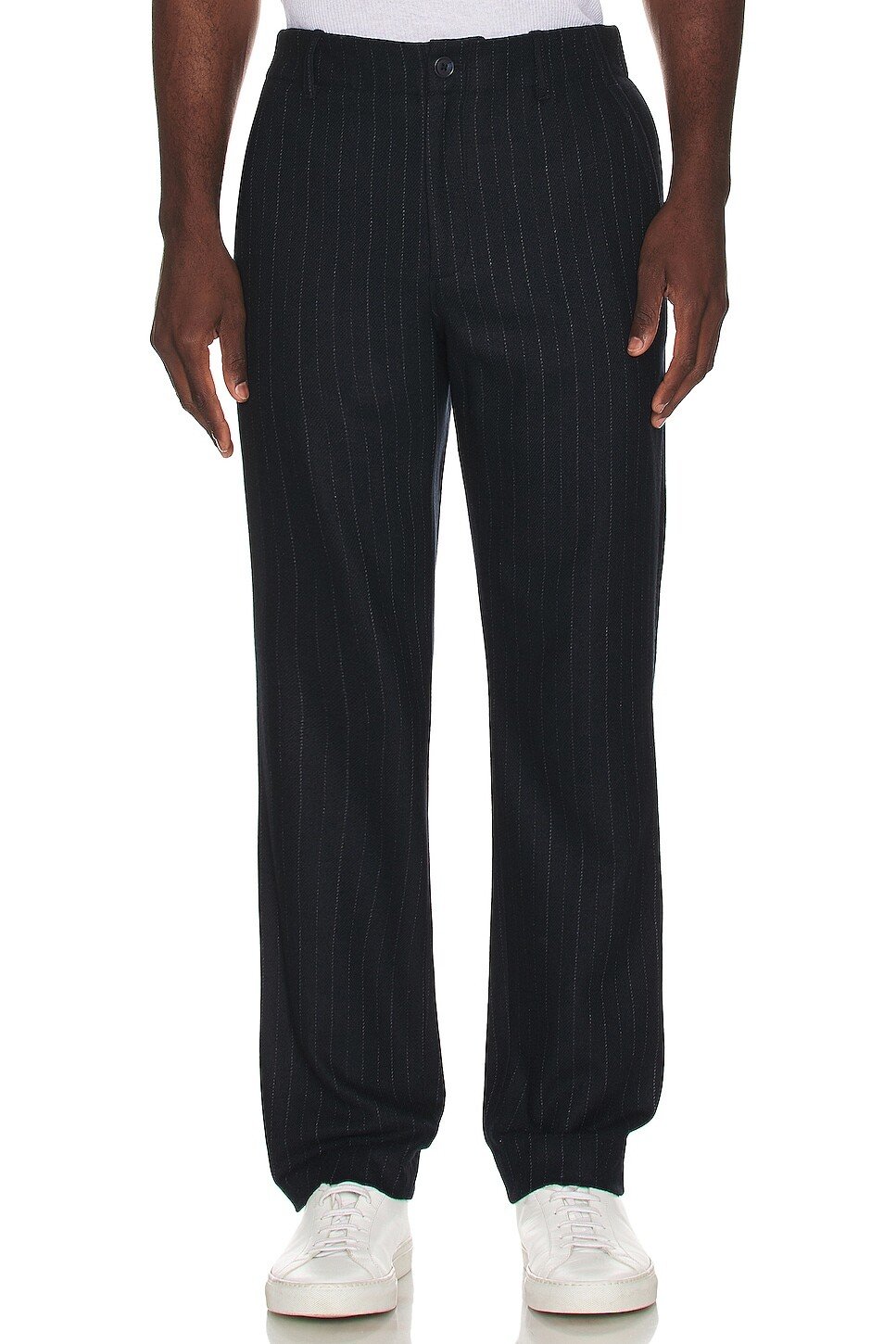 

Брюки Vince Wool Flannel Pinstripe Trouser, цвет Coastal & Bone