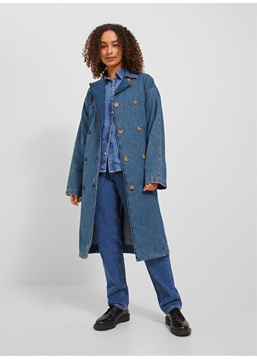 

Синий женский тренч JXCHOICE DENIM L/S TRENCHCOAT DK DN JJXX, синий