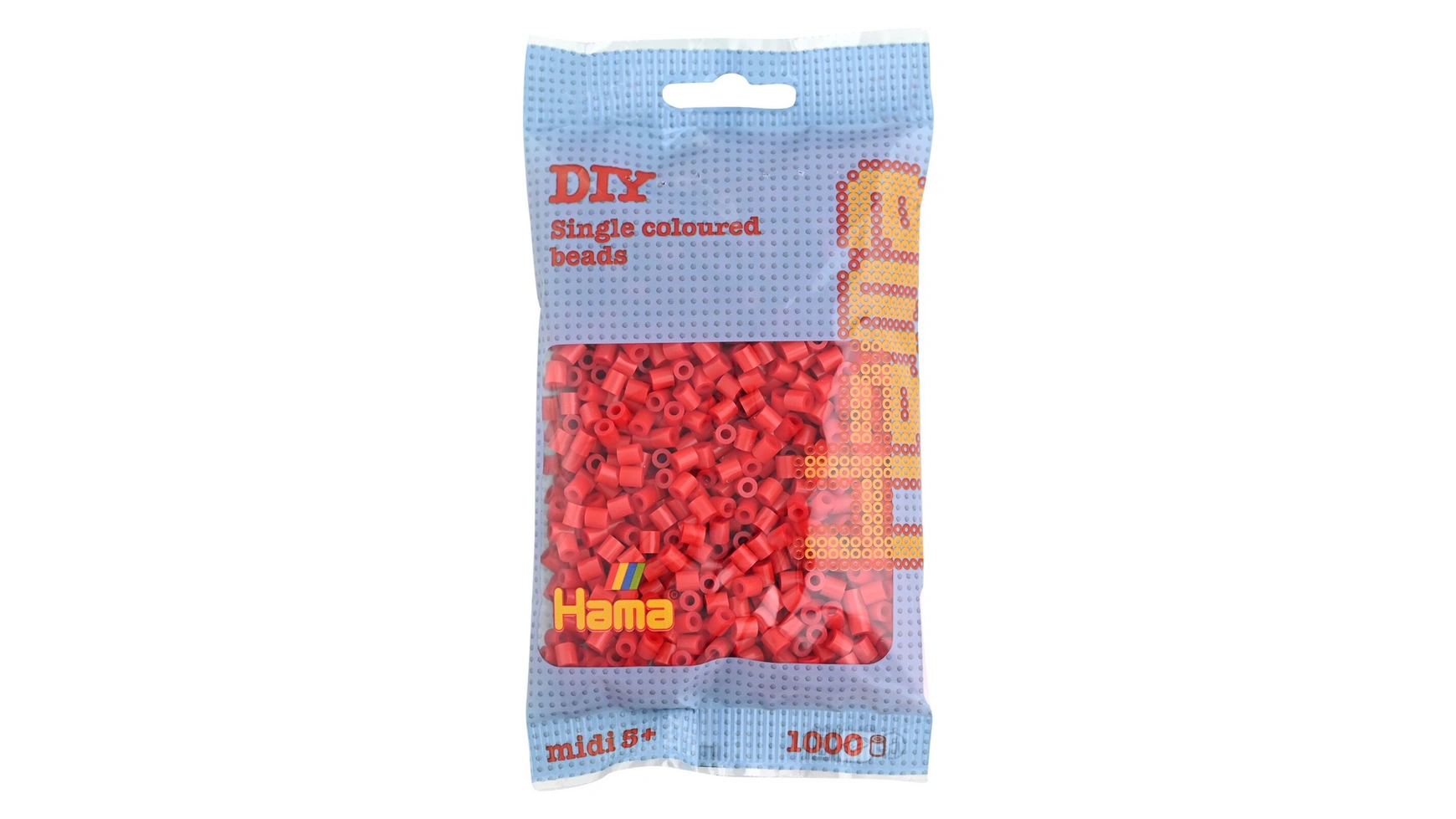 цена Гладильные бусы в мешочке, около 1000 штук, красные Hama Perlen