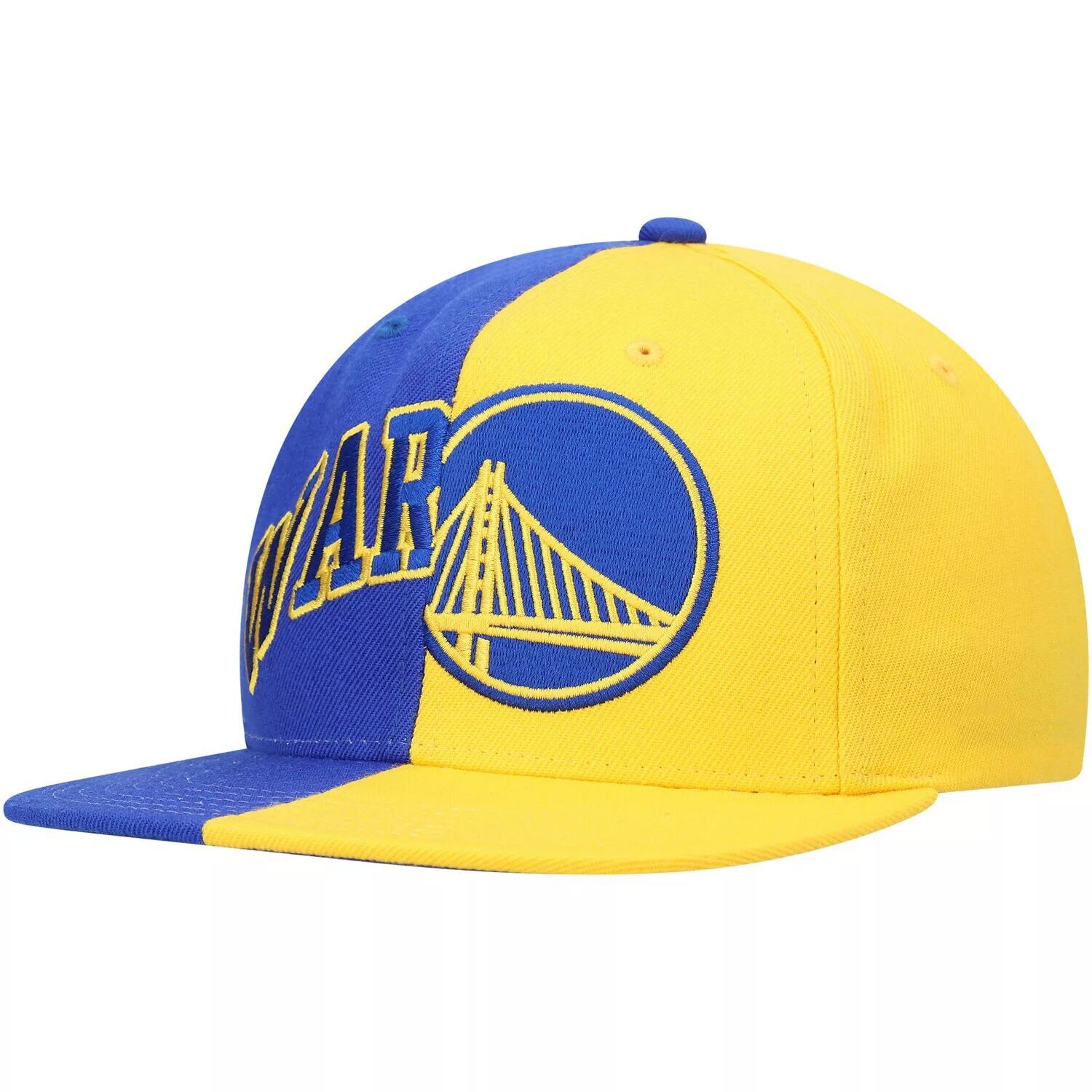 

Мужская кепка Mitchell & Ness Royal/Gold Golden State Warriors Half and Half Snapback