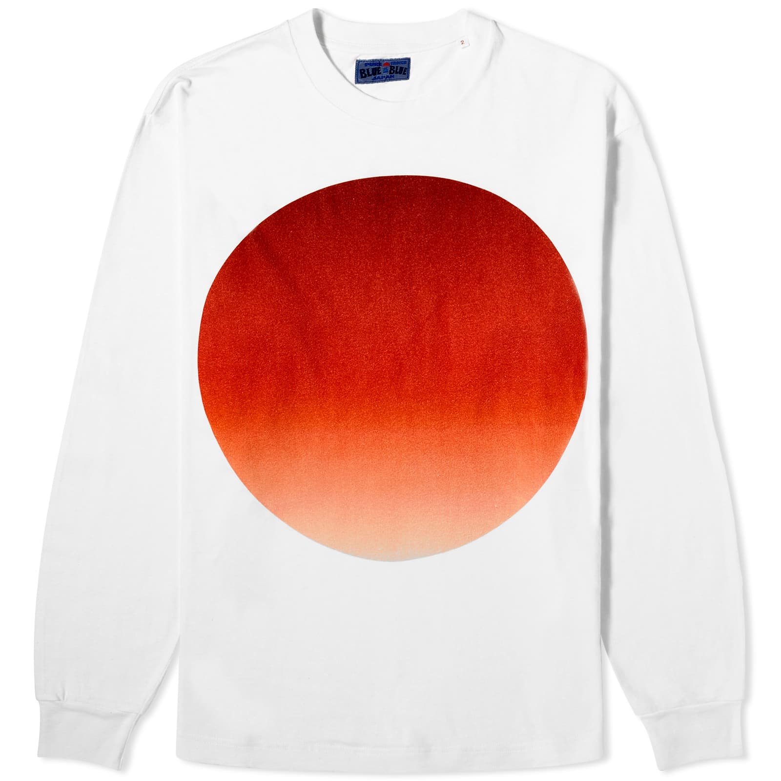 

Футболка Blue Blue Japan Graduation Big Circle Slub Long Sleeve, цвет White & Red