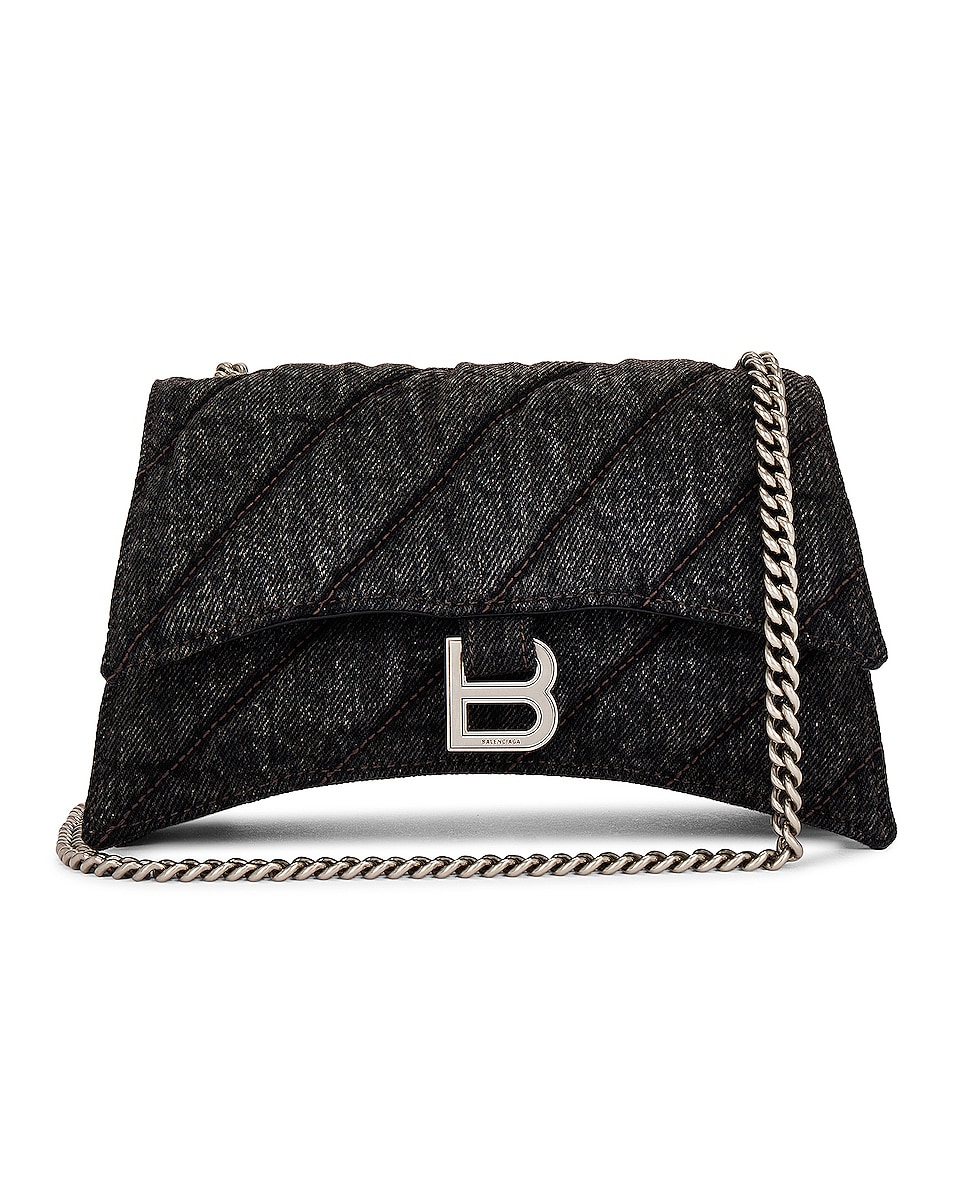 

Сумка Balenciaga Crush Wallet On Chain, цвет Charcoal Black