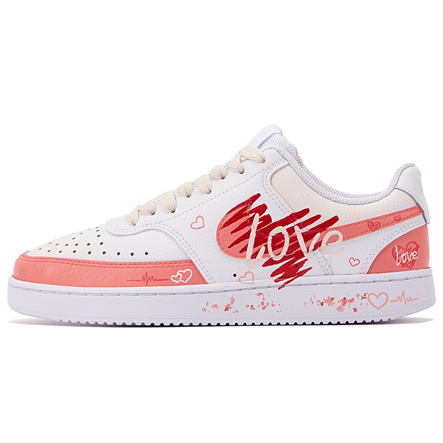 

Кроссовки Nike Court Vision 1 Skateboarding Shoes Women's Low-top Pink/white, белый