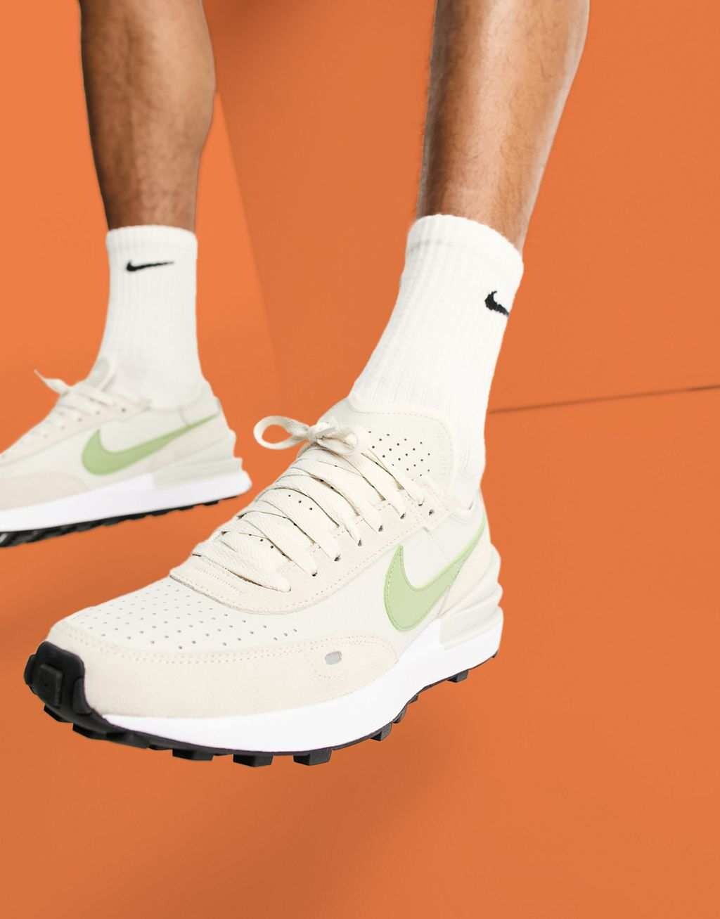 

Кремовые кожаные кроссовки Nike Waffle One, Бежевый