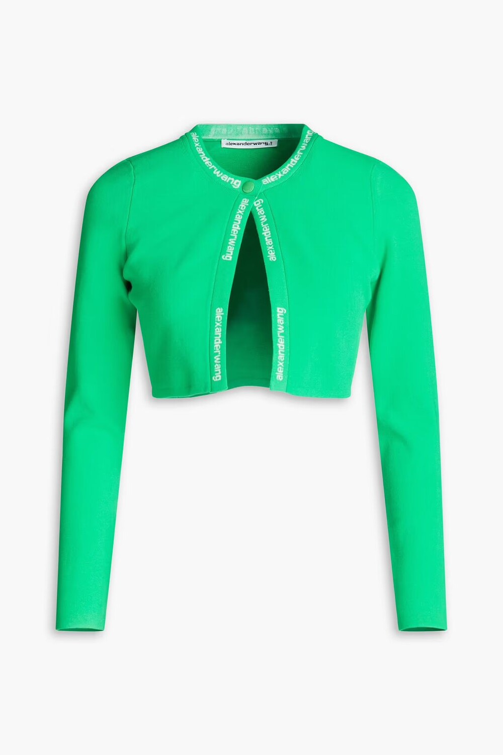 

Укороченный кардиган эластичной вязки Alexanderwang.T, зеленый