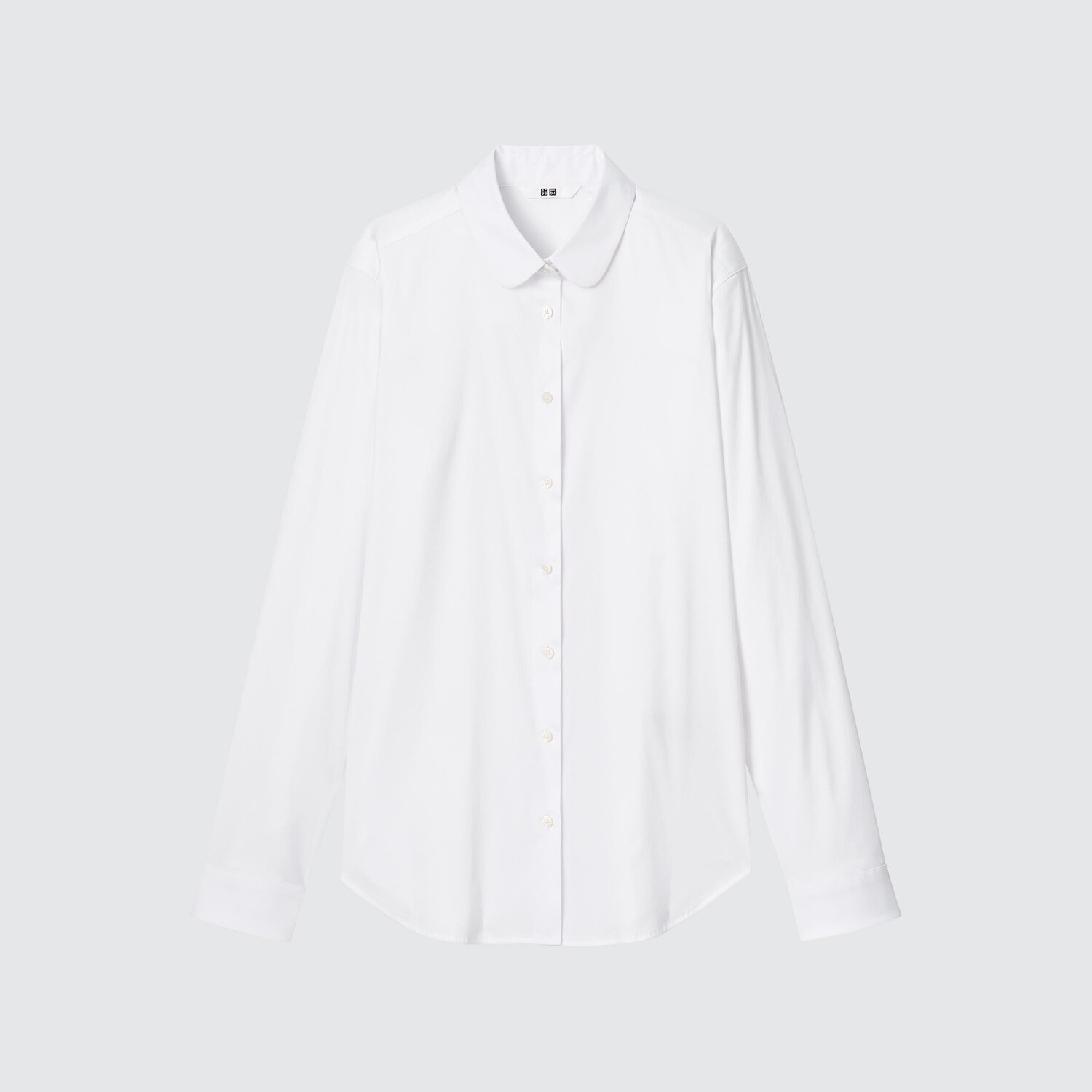 

Рубашка UNIQLO Supima из хлопка с круглым воротником, белый