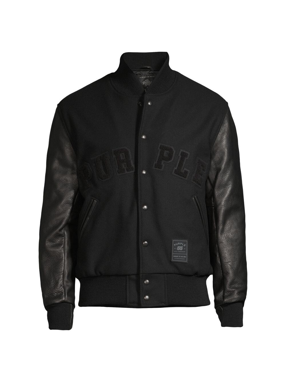 

Куртка-бомбер Melton с логотипом Varsity Purple Brand, черный