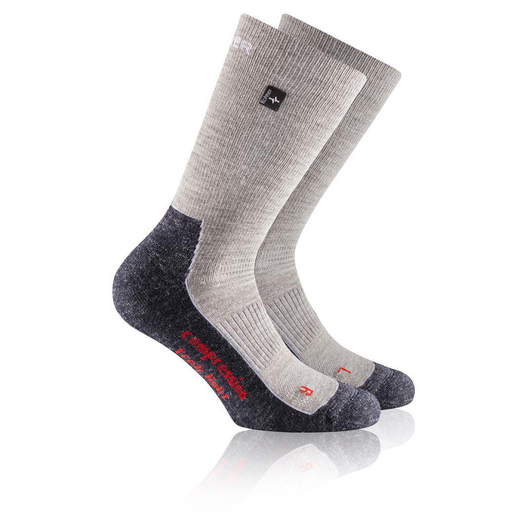 носки для бега rohner r ultra light quarter цвет marengo Походные носки Rohner Compression Trek Light L/R, светло серый
