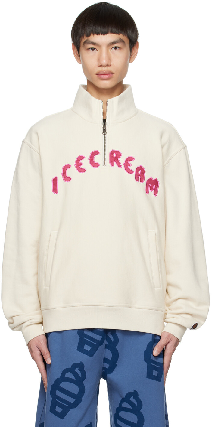 

Бежевый свитшот на молнии до половины ICECREAM