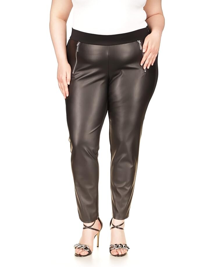 

Леггинсы MICHAEL Michael Kors Plus Size Zip Front, черный