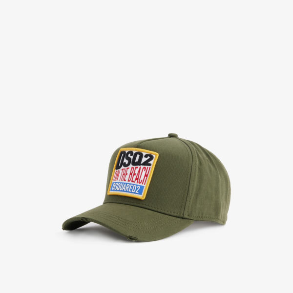 

Кепка on the beach из хлопкового твила с вышивкой Dsquared2, цвет military